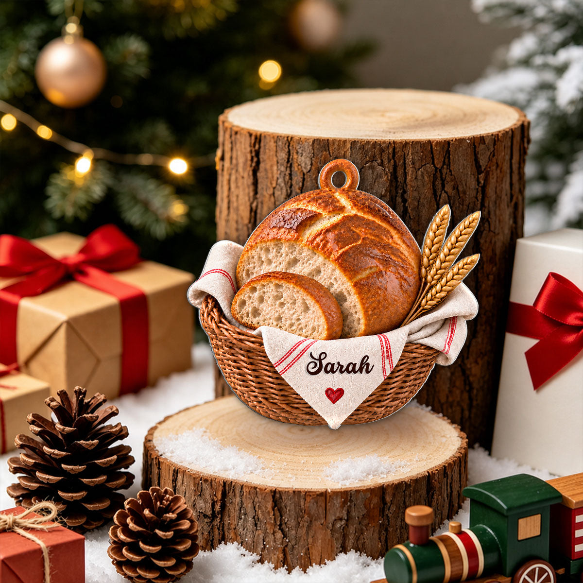 Custom Family Ornament, Christmas Gift for Family Members •  Good Days Start With Sourdough - Personalized 3D White Acrylic Ornament