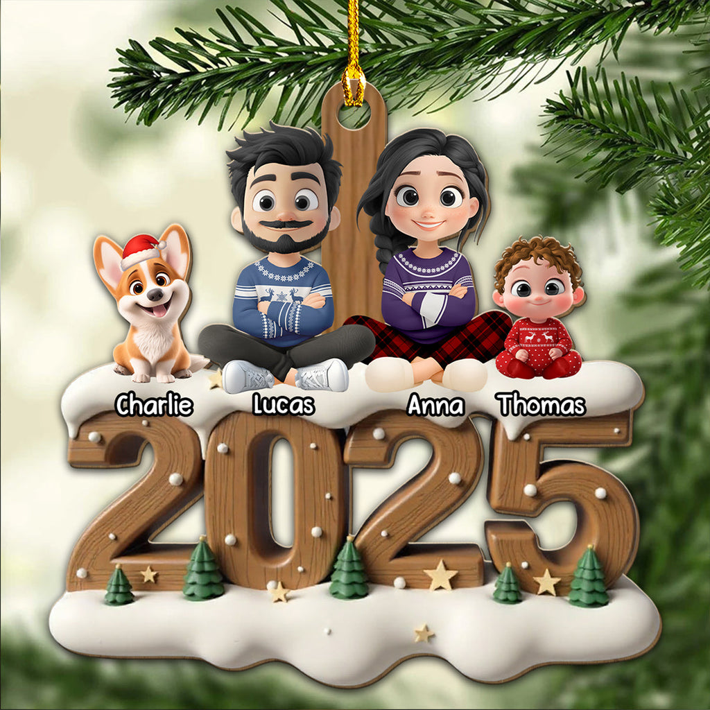 Custom Family Ornament, Christmas Gift for Family Members •  As A Whole Family Now Onwards - Personalized 3D Effect Wood Ornament