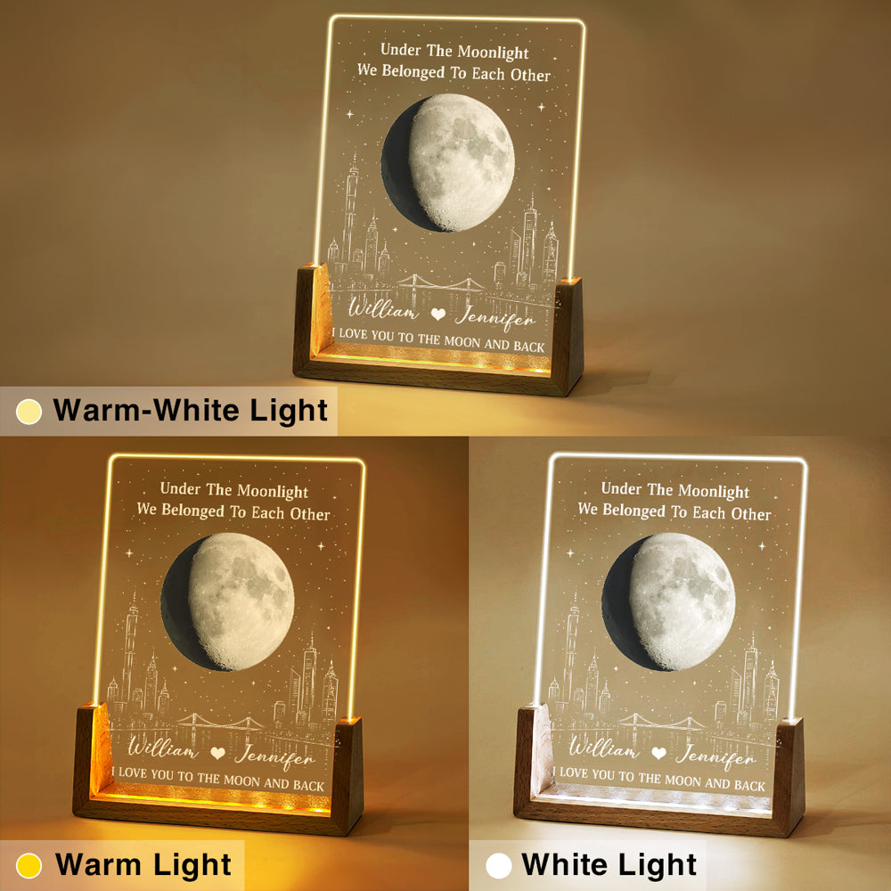 Custom Anniversary, Wedding, Christmas Gift For Husband, Him• Under The Moonlight - Personalized Night Light