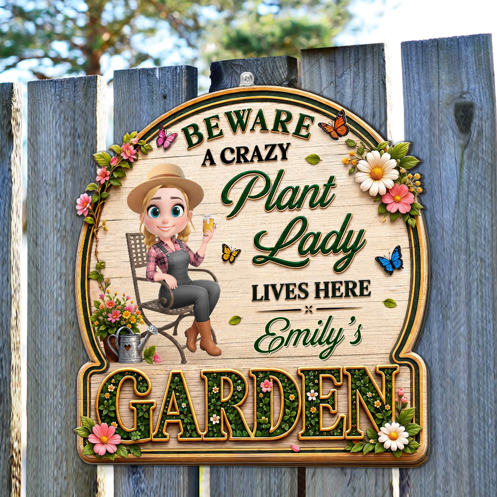 Custom 3D Family Summer Backyard, Patio & Porch Decor • Just The Lady - Personalized 3D Effect Wood Sign