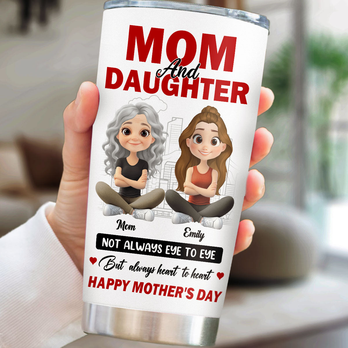 Custom Mother's Day Birthday Gifts For Daughter • We May Disagree Love Stays Strong - Personalized Tumbler