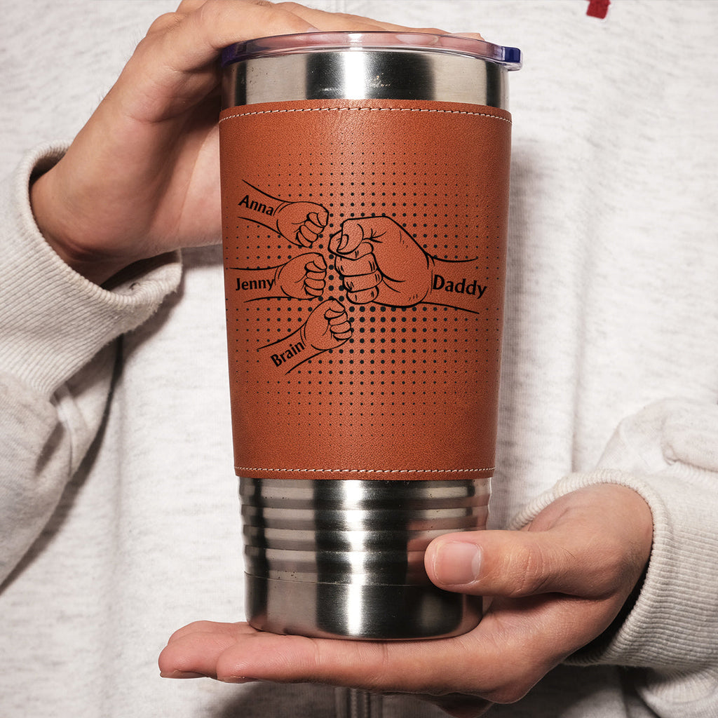 Custom Father's Day Birthday Gifts For Dad • Love My Dad - Personalized Leather Tumbler
