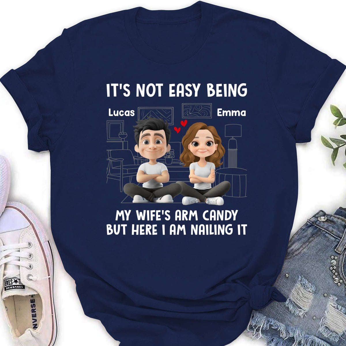 Custom Christmas Anniversary Keepsake Gifts For Husband • Wife Arm Candy - Personalized Shirt