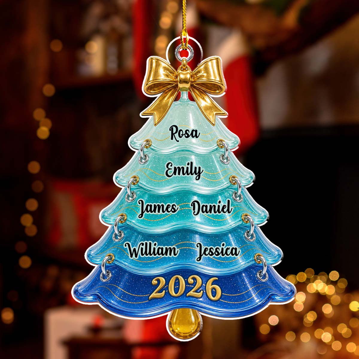 Custom Keepsake Christmas Ornament •  Family Christmas Tree - Personalized Acrylic Ornament