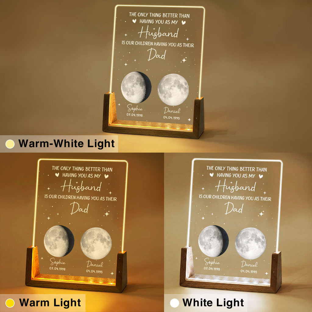 Custom Father's Day Gift for Dad Grandpa • A Great Father - Personalized Night Light