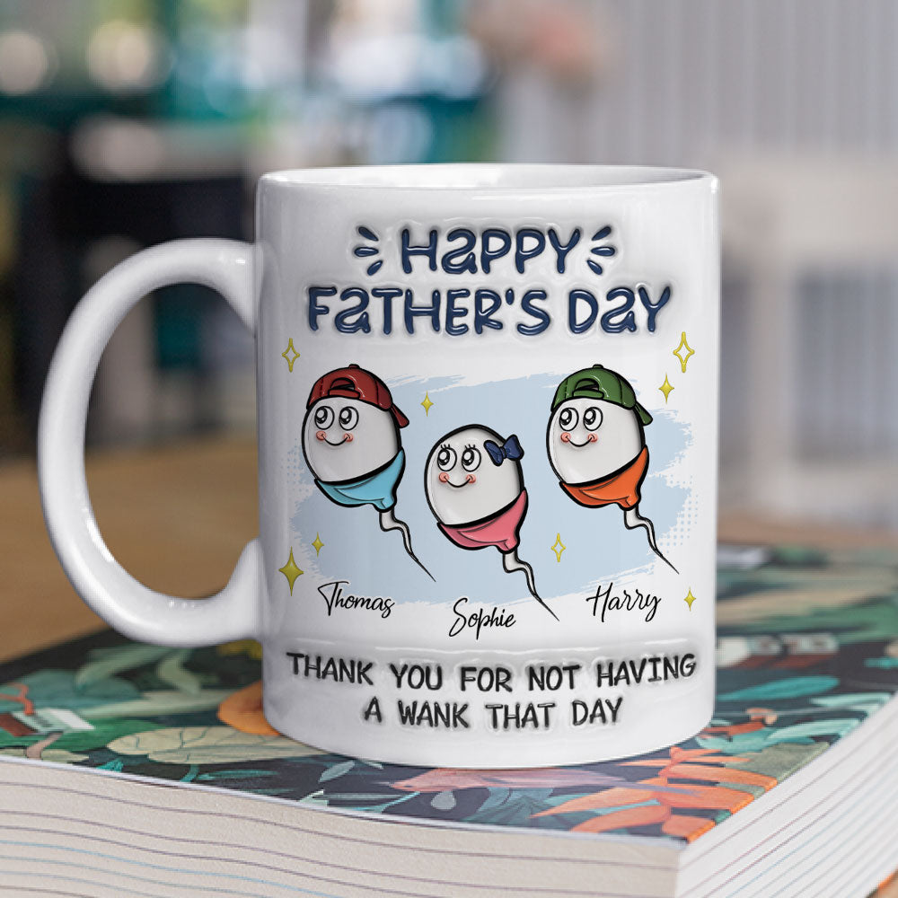 Custom Father's Day, Special Gift for Dad & Grandpa • Thanks Dad - Personalized 3D Inflated Effect Mug