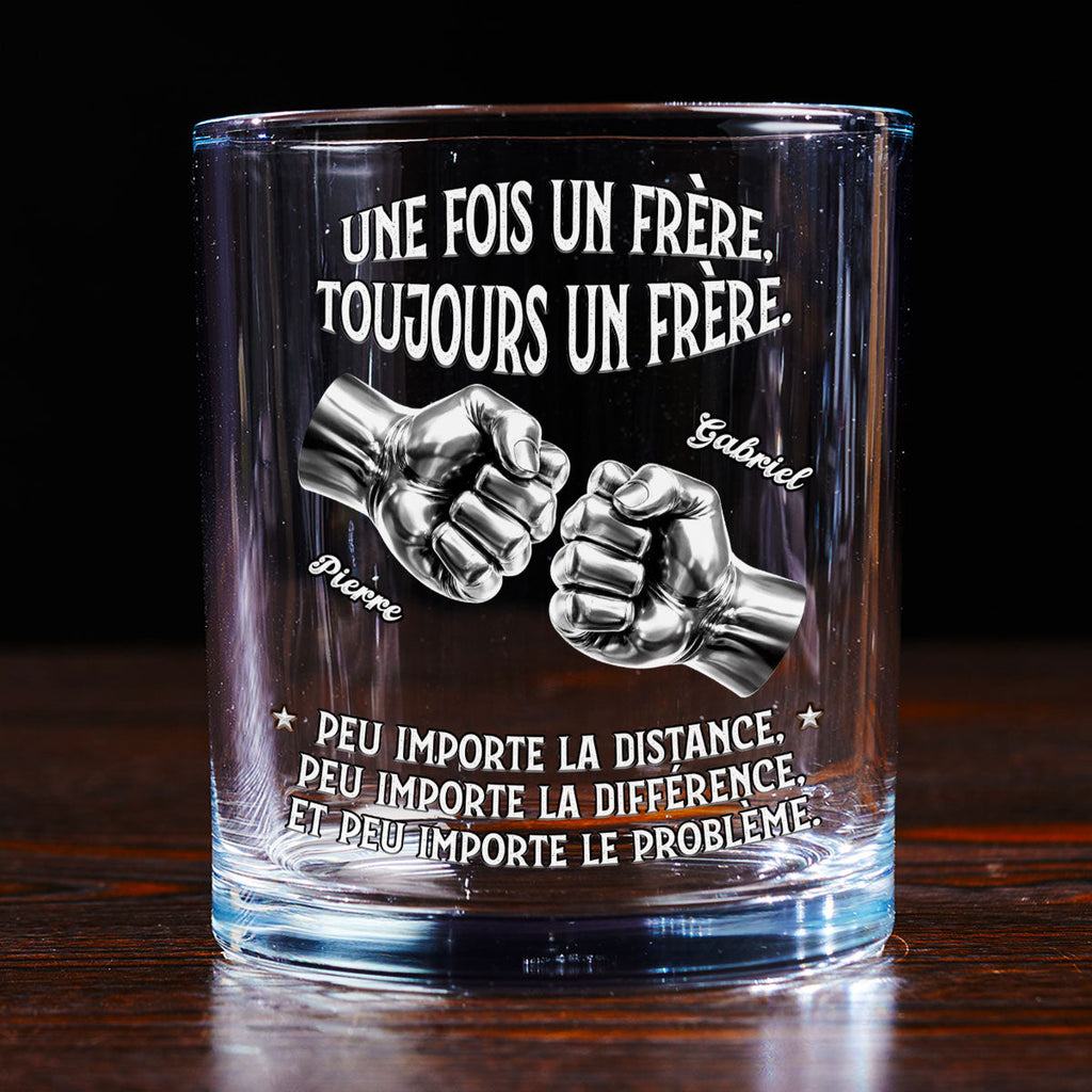 Custom Christmas Birthday Drinkware Gifts for Brother • Toujours Mon Frère – Verre À Whisky Personnalisé