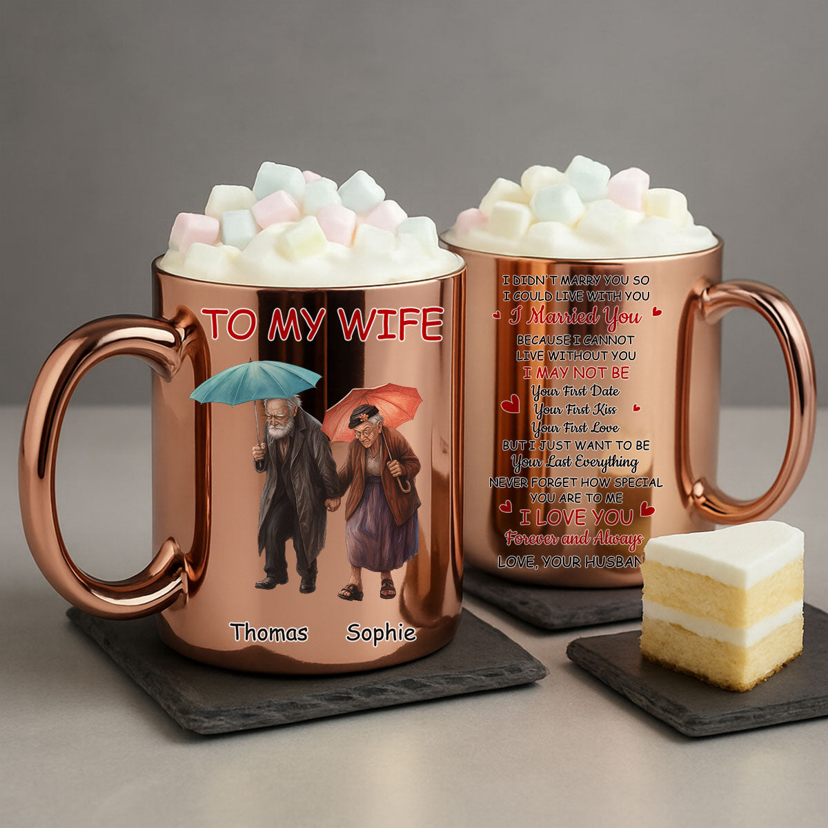 Custom Anniversary Keepsake Gifts For Couple • My Wife My Always - Personalized Metallic Mug