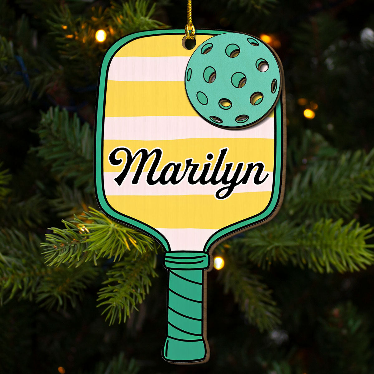 Custom Keepsake Christmas Ornament •  All I Want For Christmas Is Pickleball - Personalized Freeshape 2-Layered Wood Ornament