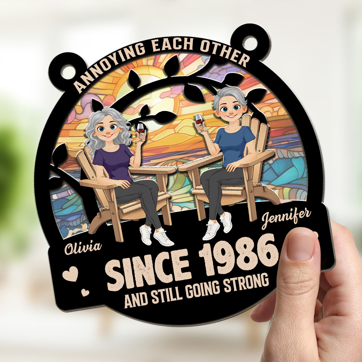 Everlasting Love 2 - Personalized Suncatcher
