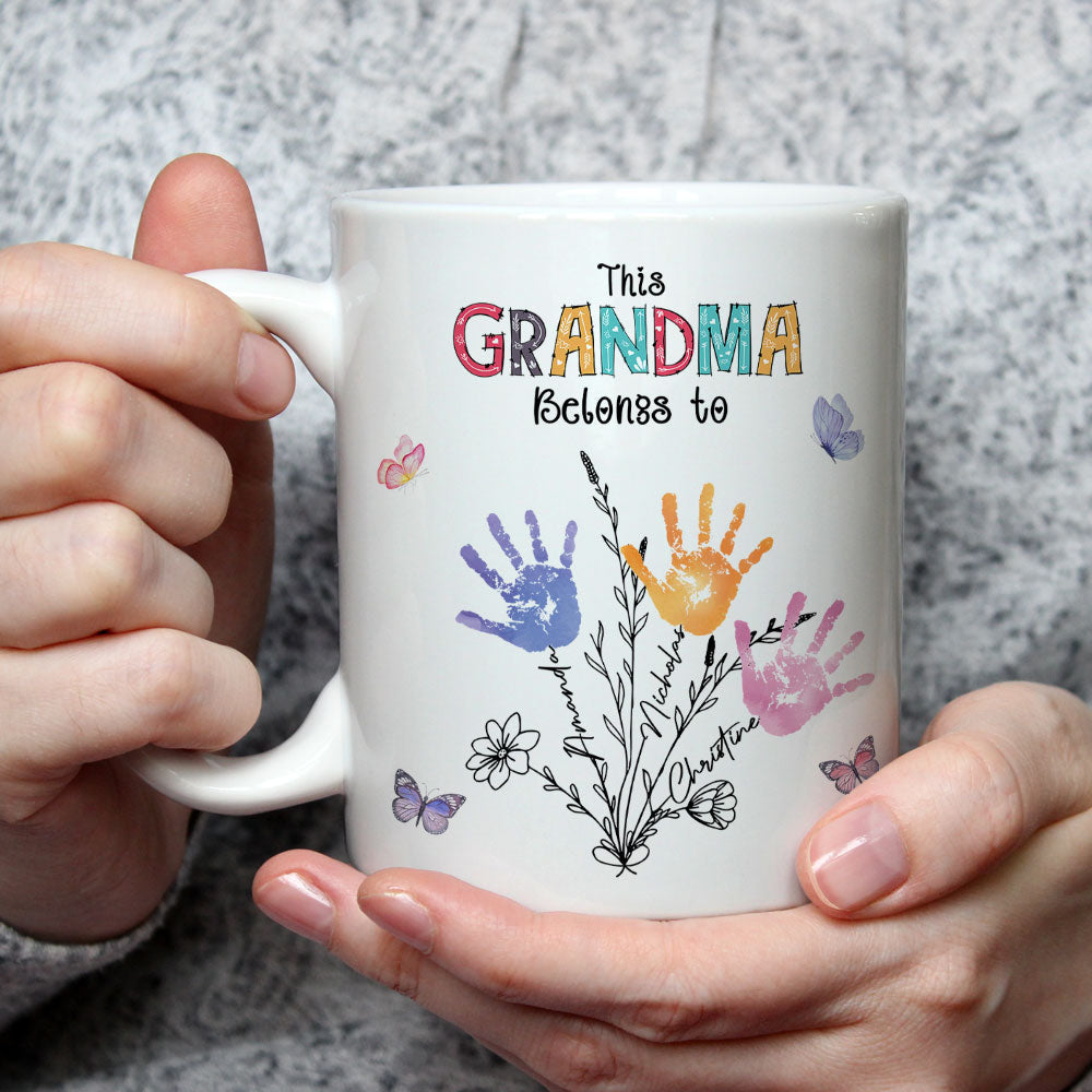 Custom Christmas & Birthday Gift For Grandma • Grandma Holds Memories We Treasure - Personalized Coffee Mug
