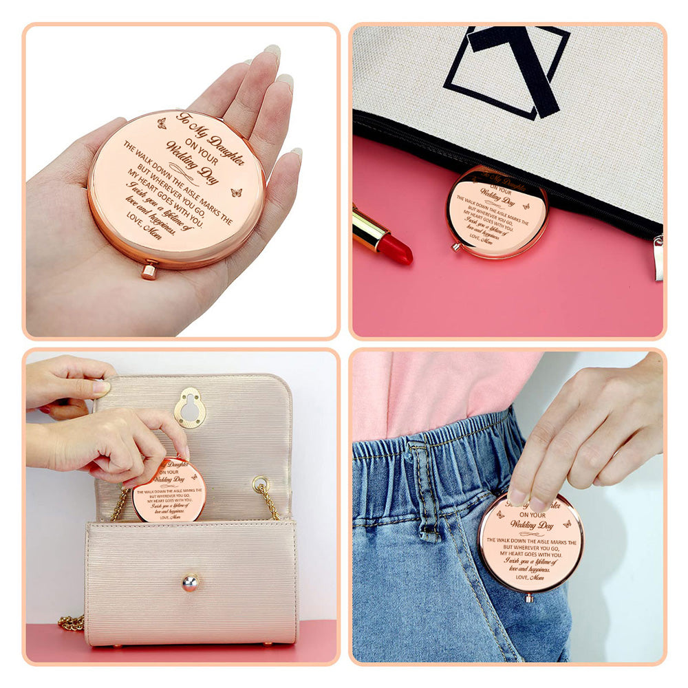 Forever My Beautiful Little Girl - Personalized Compact Mirror