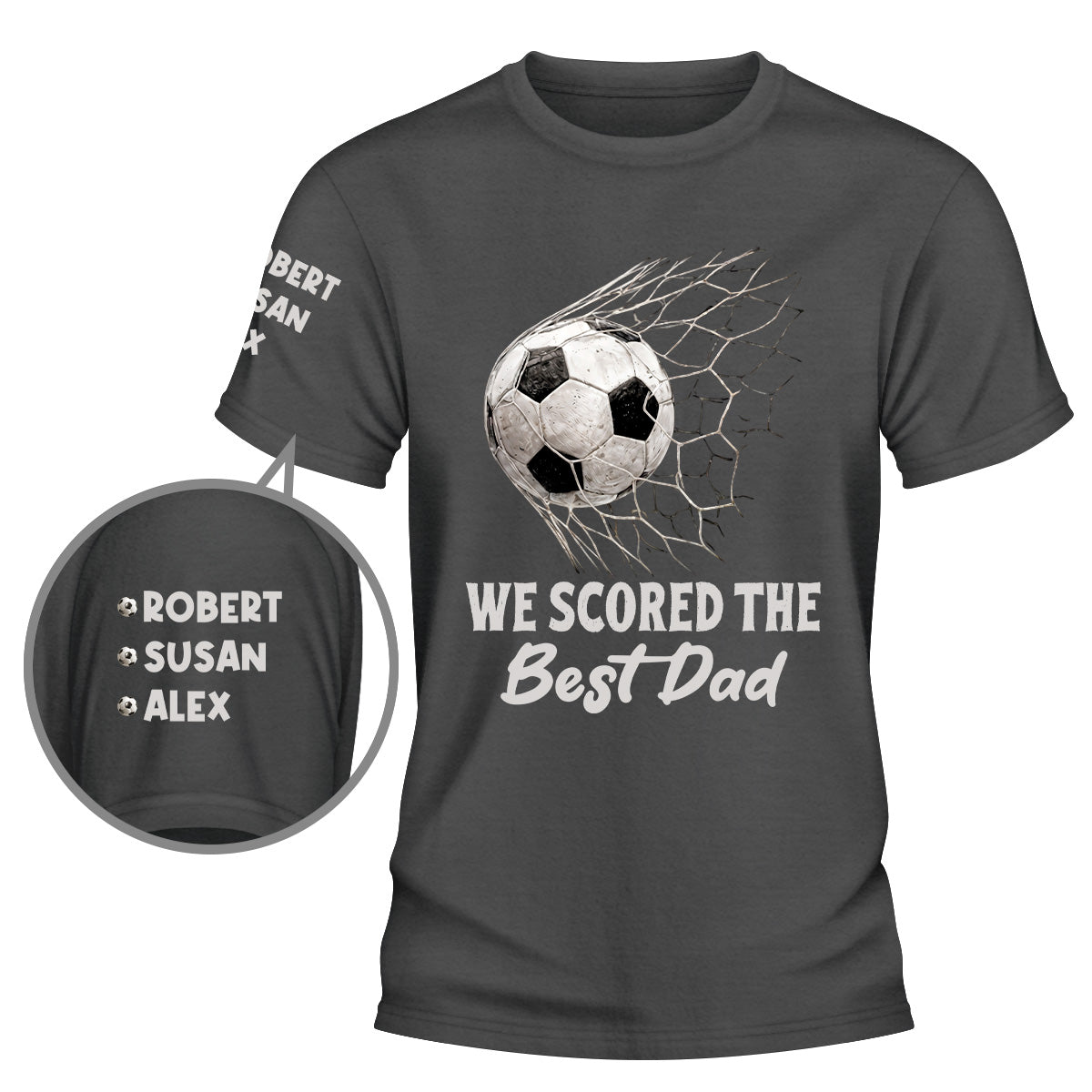 Custom Christmas & Birthday Gift for Dad, Grandpa • Champion Dad Grandpa - Personalized Shirt With Design On Sleeve