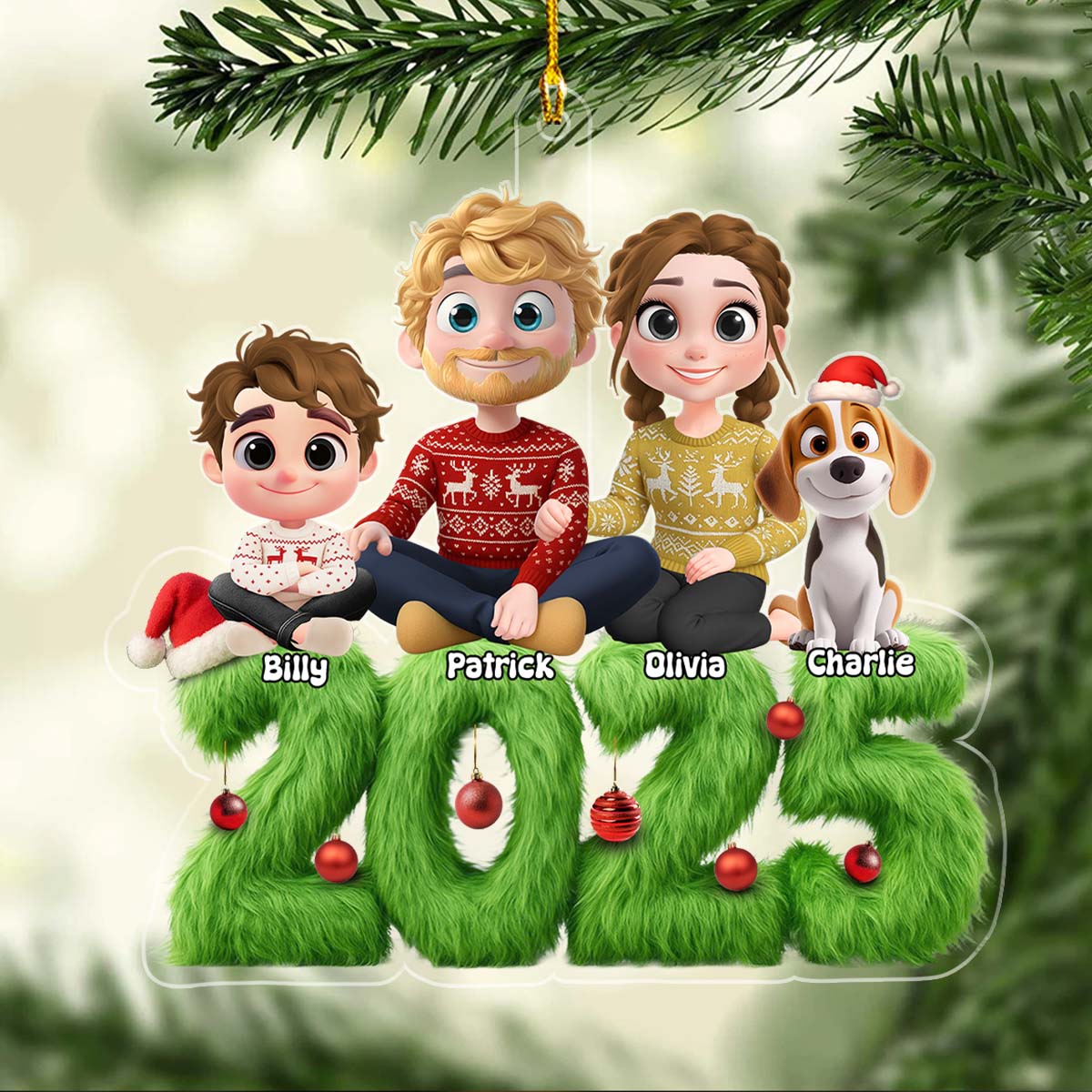 Custom Family Ornament, Christmas Gift for Family Members •  Merry Moments - Personalized Acrylic Ornament