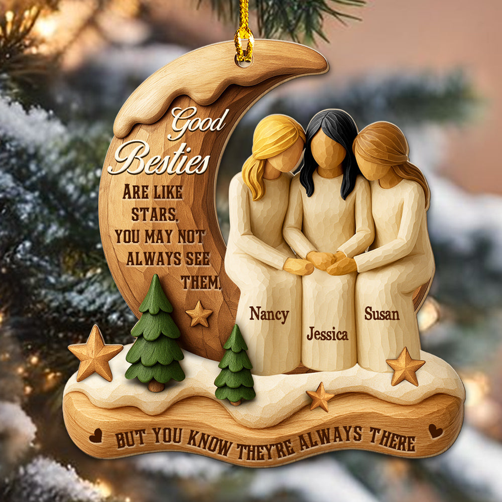 Custom Sister Christmas Ornament •  The Sister I Choose - Personalized 3D Effect Wood Ornament