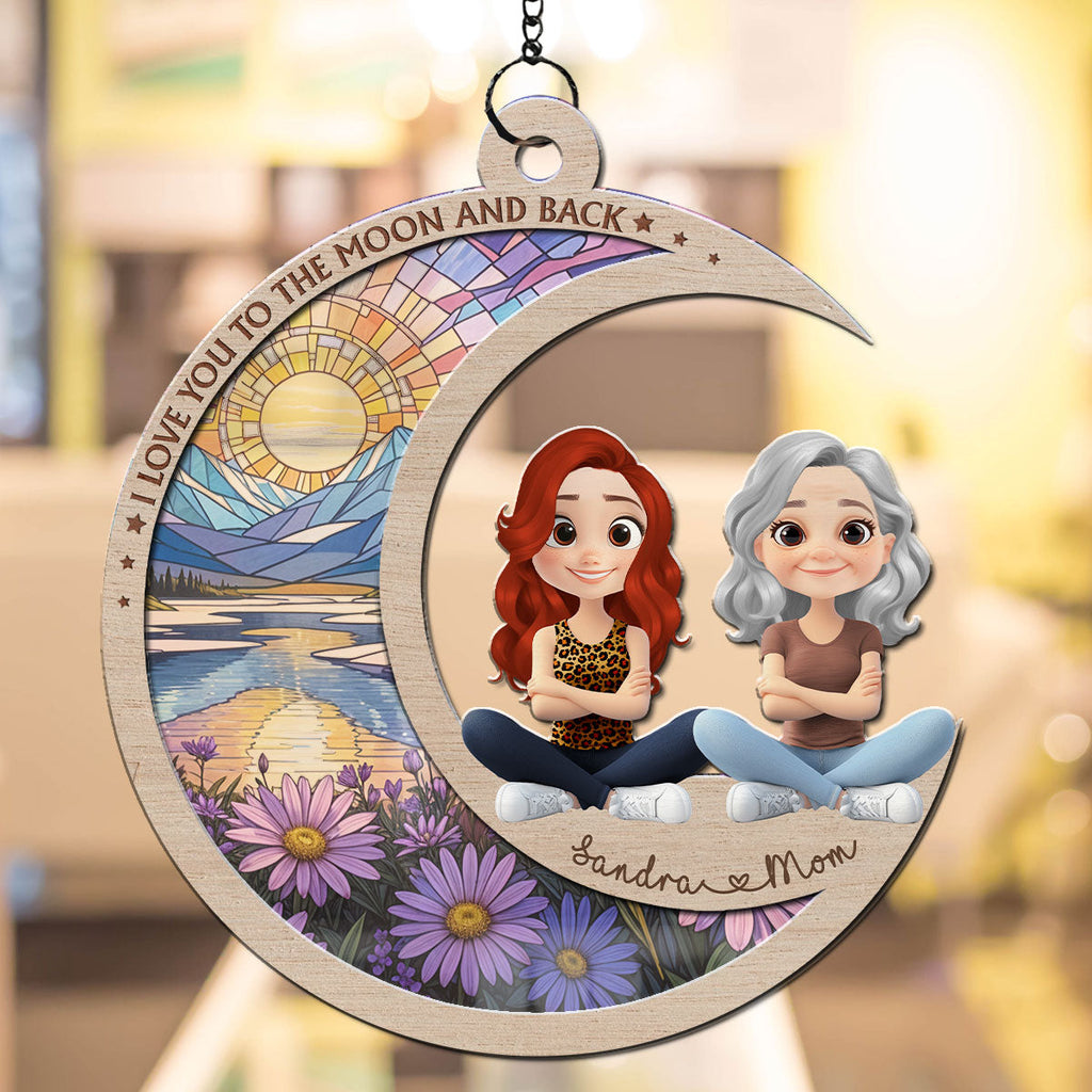Custom Hanging Decor for Daughter Mom, Mother's Day Gifts • My World Begins With Mom - Personalized Suncatcher