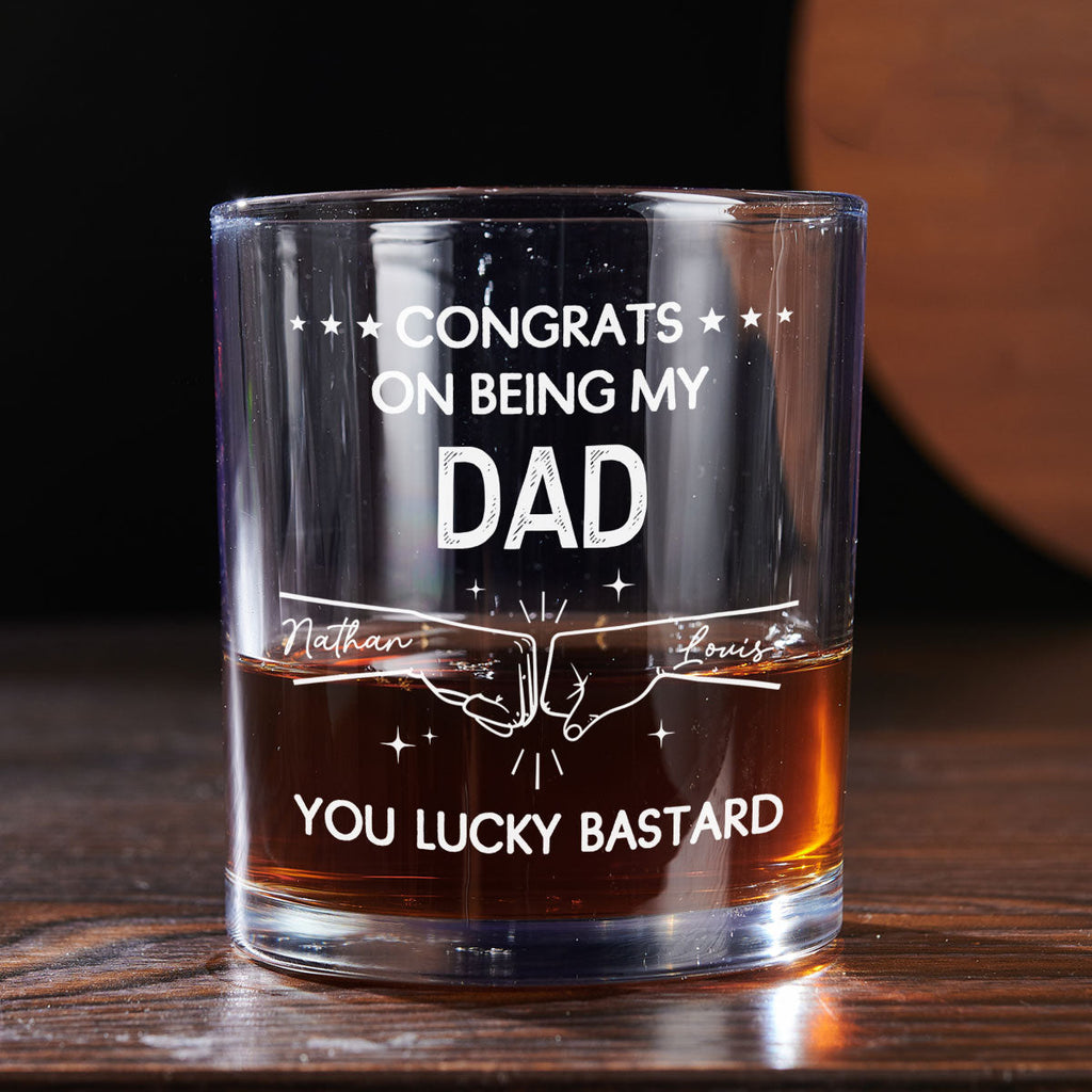 Custom Christmas Birthday Drinkware Gifts for Brother • Congrats - Personalized Whiskey Glass