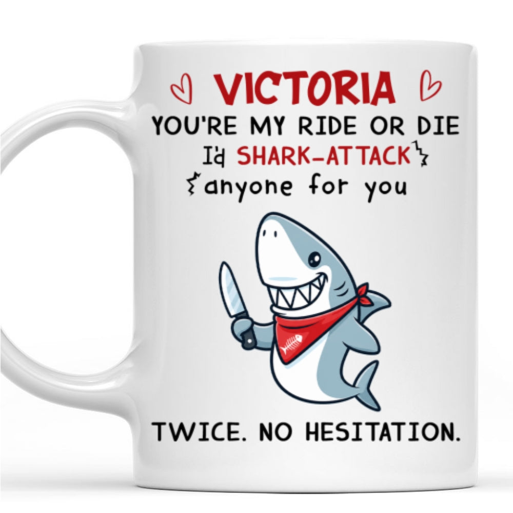 Custom Best Friend, Christmas & Birthday Friendship Keepsake Gift • Shark Attack Anyone For You - Personalized Coffee Mug