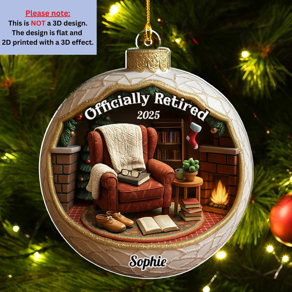 Custom Friendship Christmas Ornament, Best Friend Gift •  The Legend Has Retired - Personalized 3D Effect Acrylic Ornament