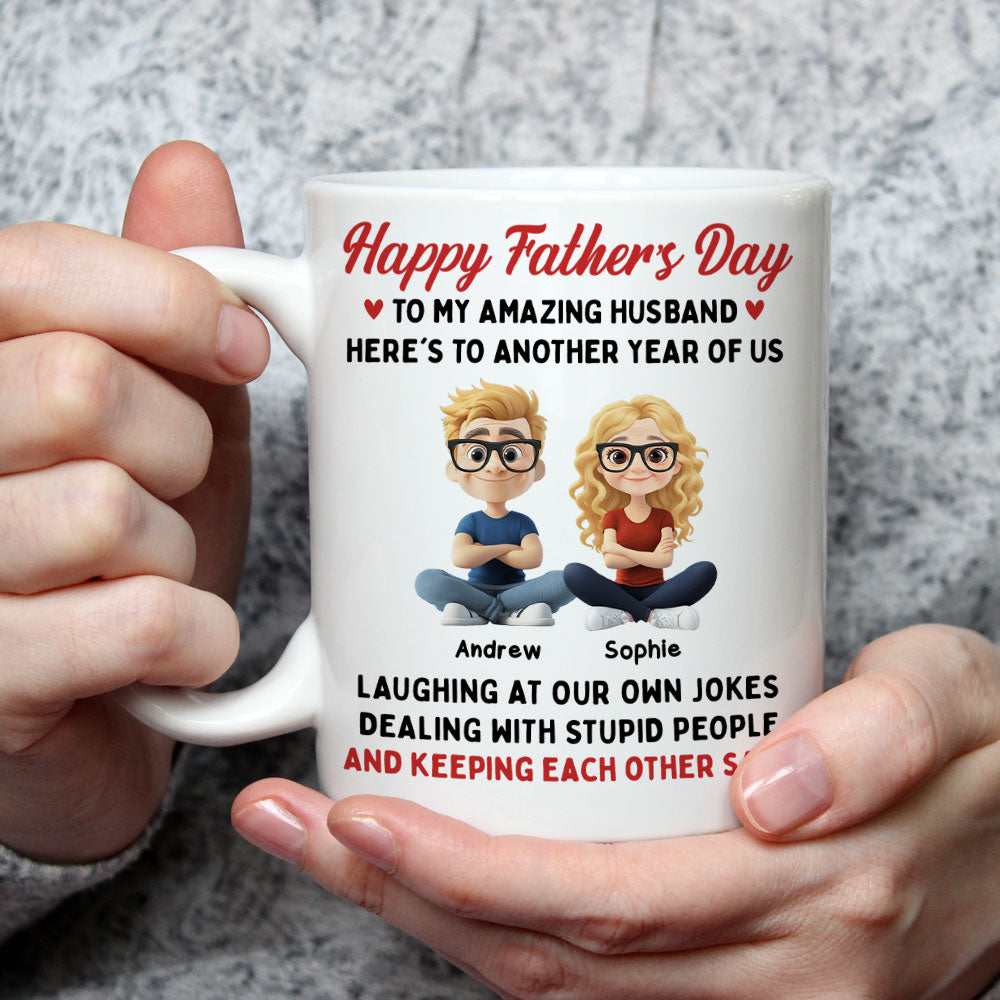 Custom Anniversary Keepsake Gifts For Couple • Laugh At Our Own Jokes - Personalized Coffee Mug