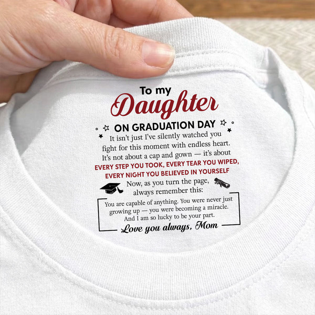 Custom Christmas Birthday Gifts For Children • Every Step You Take - Personalized Inside Neck Print T-shirt