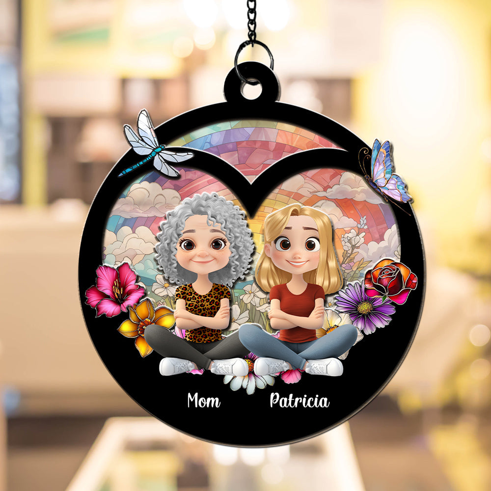 Custom Hanging Decor for Mom Daughter, Mother's Day Gifts • Together Forever - Personalized Suncatcher