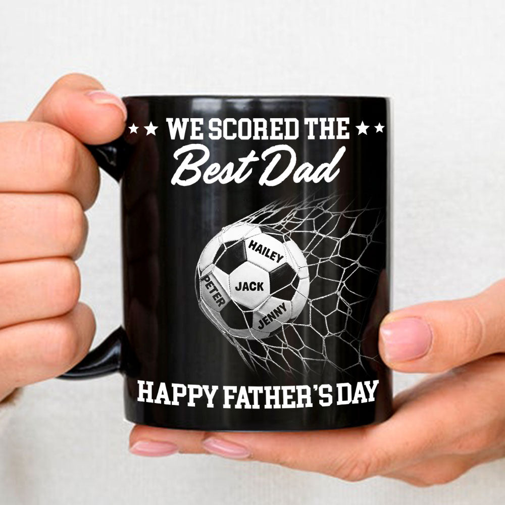Custom Father's Day, Special Gift for Dad & Grandpa • Scored The Best Dad - Personalized Coffee Mug