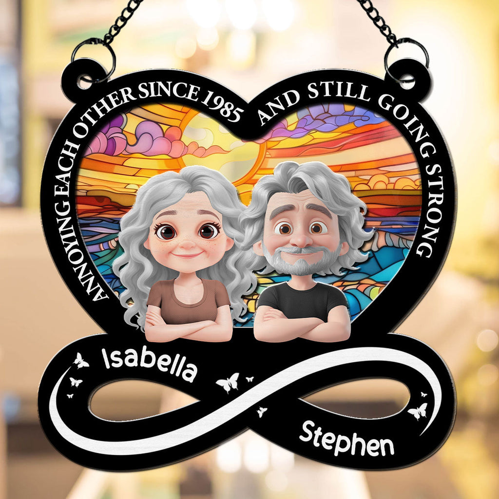 Custom Couple Hanging Decor, Anniversary Valentine's Day Gifts • My Love For You - Personalized Suncatcher