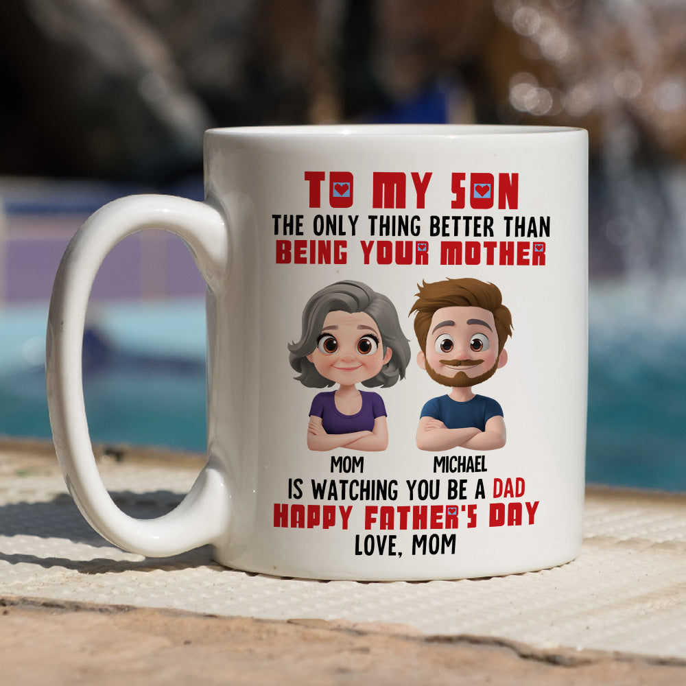 Custom Father's Day Gift For Son • Mother And Son - Personalized Coffee Mug