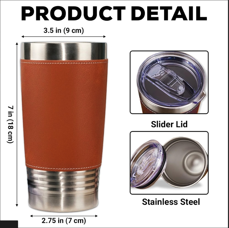 Custom Father's Day Birthday Gifts For Son • To My Son - Personalized Leather Tumbler