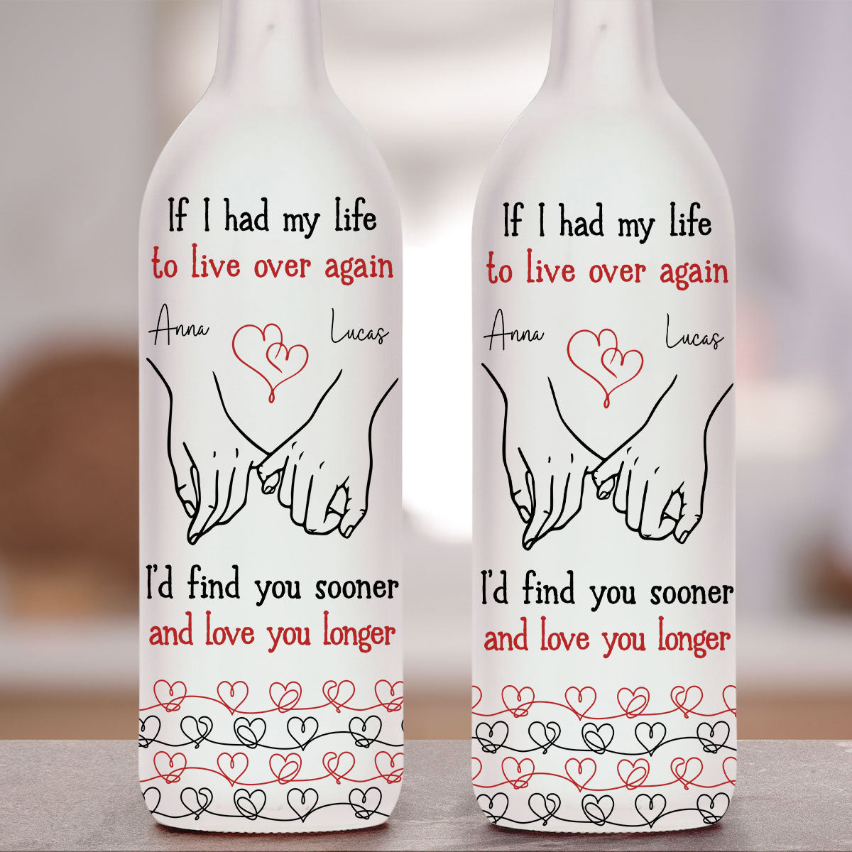 Love You Longer - Personalized Bottle Lamp