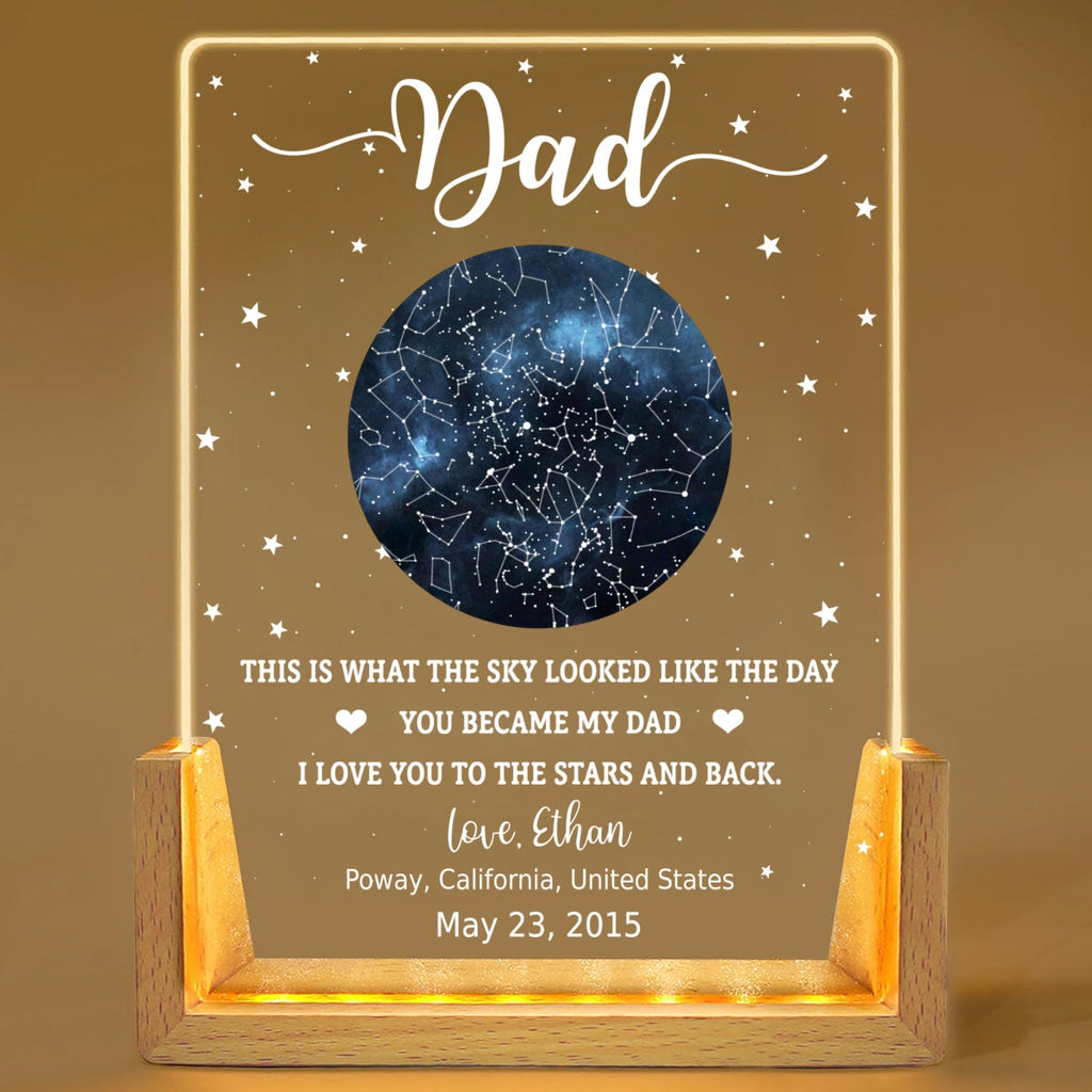 Custom Anniversary, Wedding, Christmas Gift For Husband, Him• The Sky Looked Like 2 - Personalized Night Light
