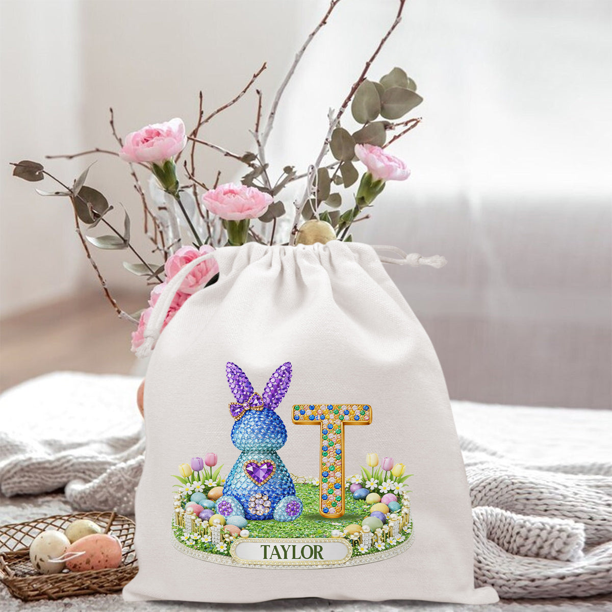 Crystal Easter Bunnies - Personalized Favor Bag