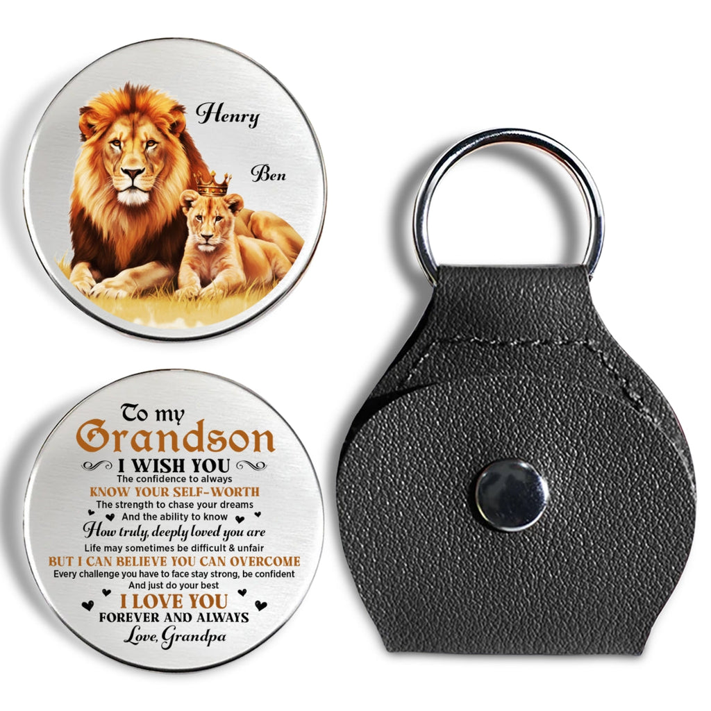 Custom Daughter Coin Keychain, Mother's Day Birthday Gifts • Just Do Your Best - Personalized Pocket Hug