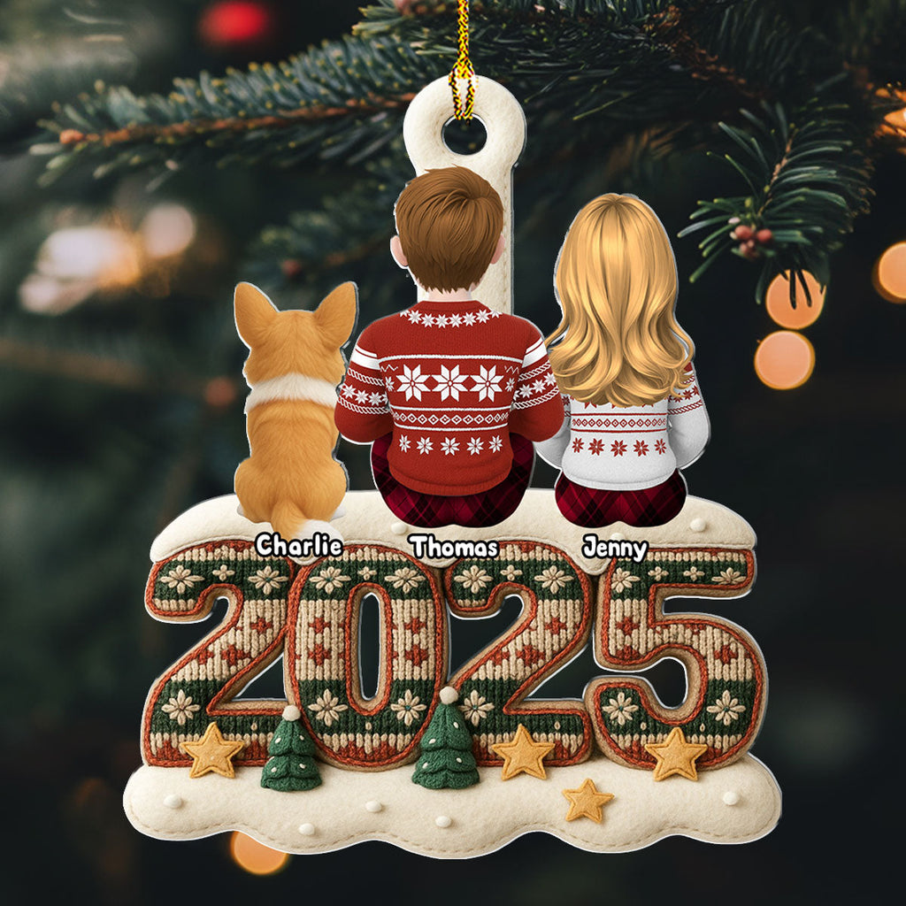 Custom Family Ornament, Christmas Gift for Family Members •  Merry Christmas And Happy New Year - Personalized Acrylic Ornament