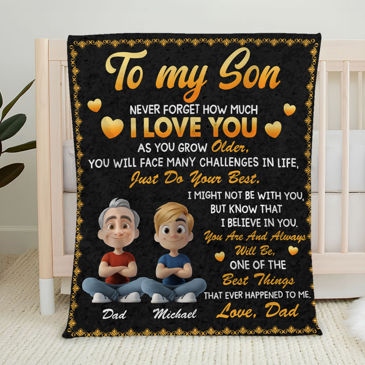 Do Your Best Son - Personalized Fleece Blanket