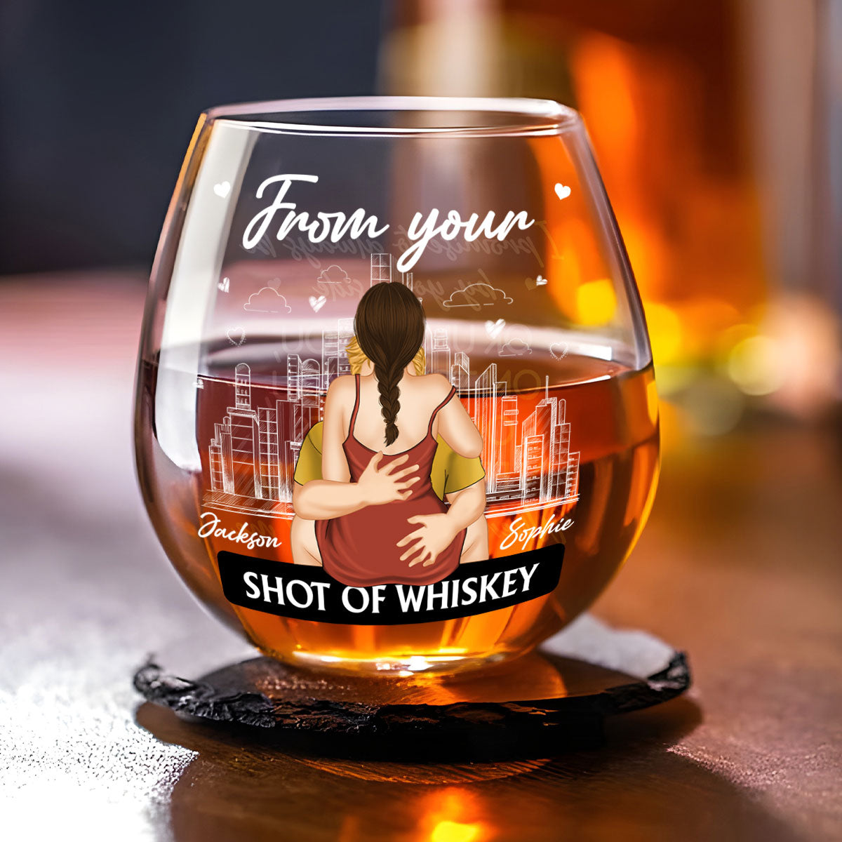 Promise To Always Be By Your Side - Personalized Wine Glass