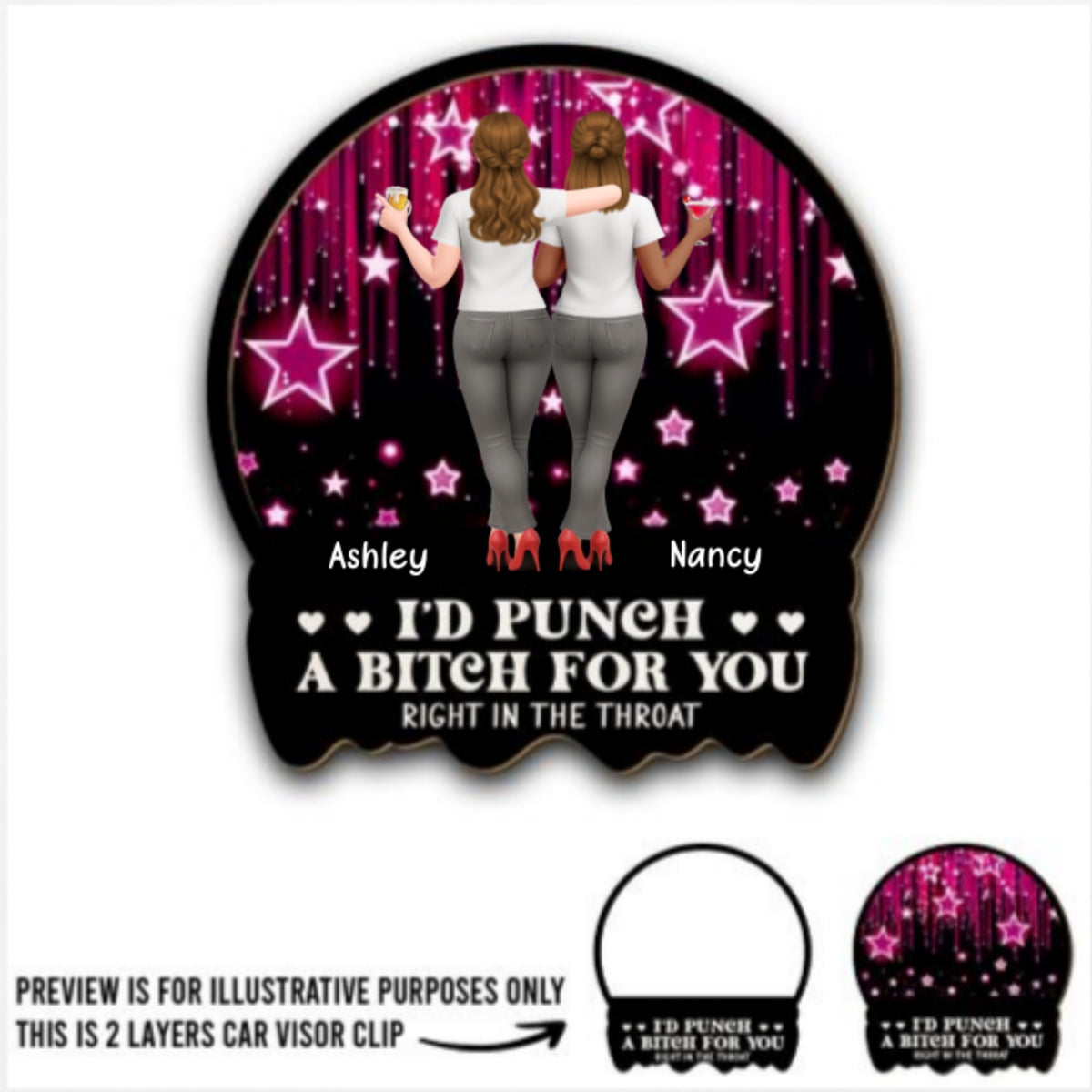 You Keep Me Sane - Personalized Car Visor Clip
