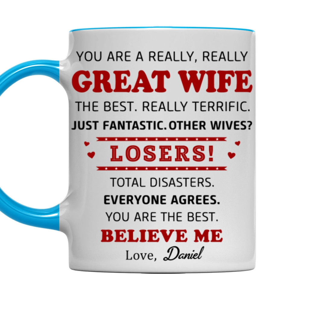 Custom Anniversary Keepsake Gifts For Couple • Great Wife - Personalized Accent Mug