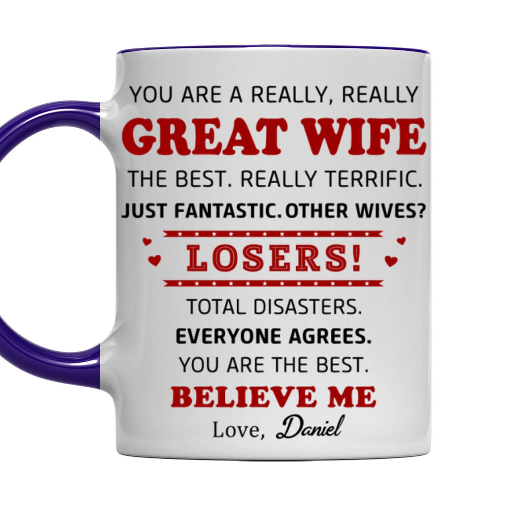 Custom Anniversary Keepsake Gifts For Couple • Great Wife - Personalized Accent Mug