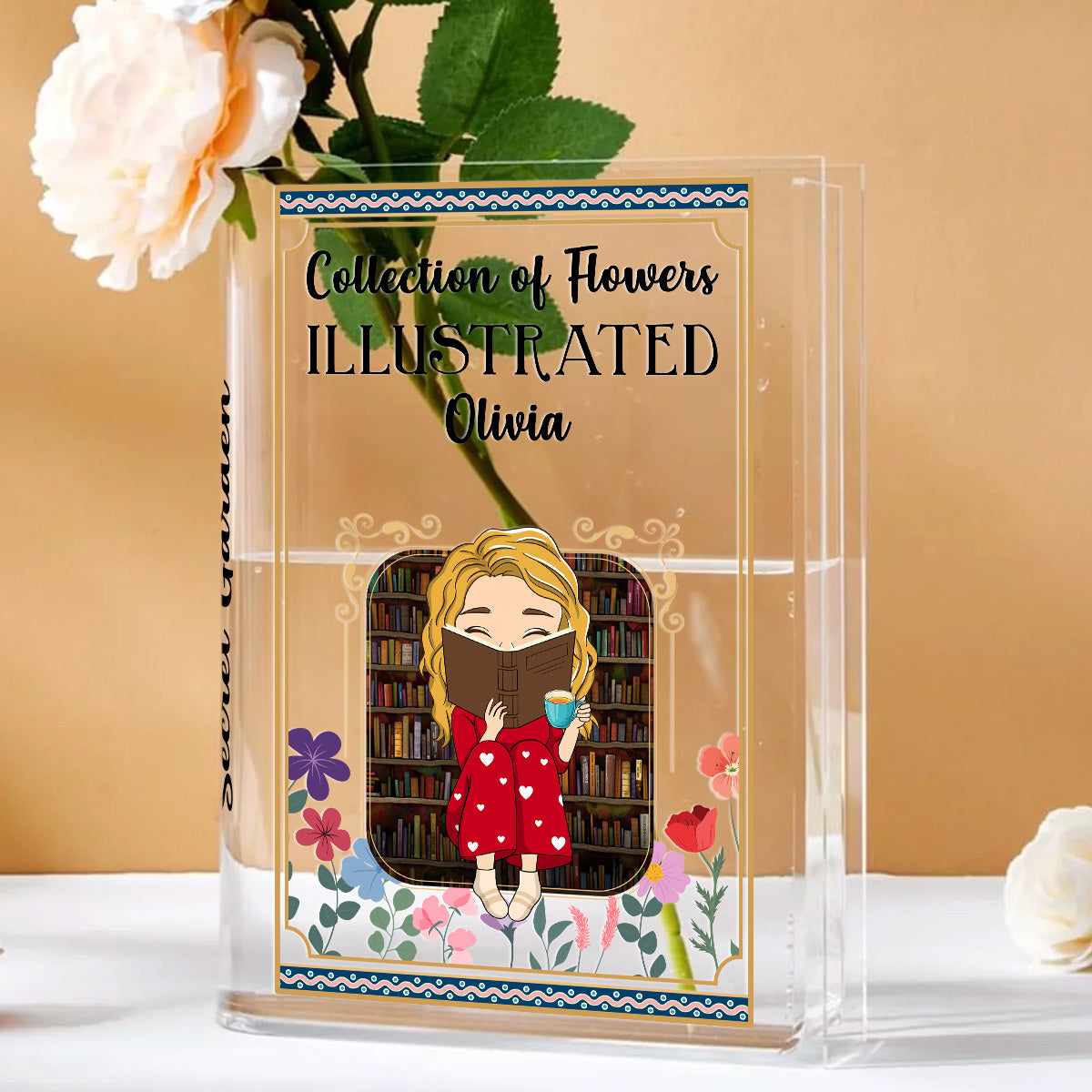 Collection Of Flowers - Personalized Acrylic Book Vase
