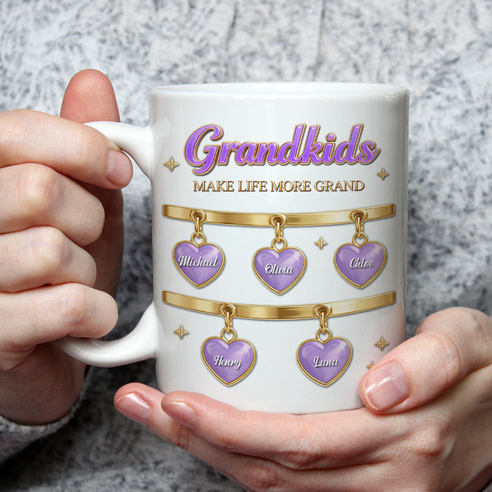 Custom Mother's Day Gift for Mom & Grandma • Nana Hearts - Personalized 3D Inflated Effect Mug