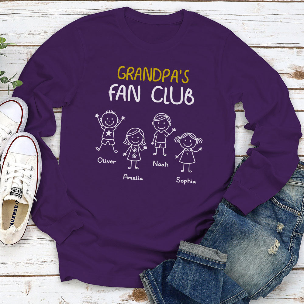 Custom Christmas & Birthday Gift for Dad, Grandpa • Grandpa Fan Club - Personalized Shirt