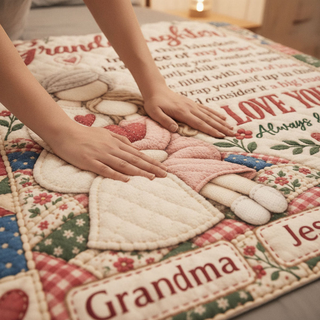 Hugs Warmth And Love - Personalized Fleece Blanket