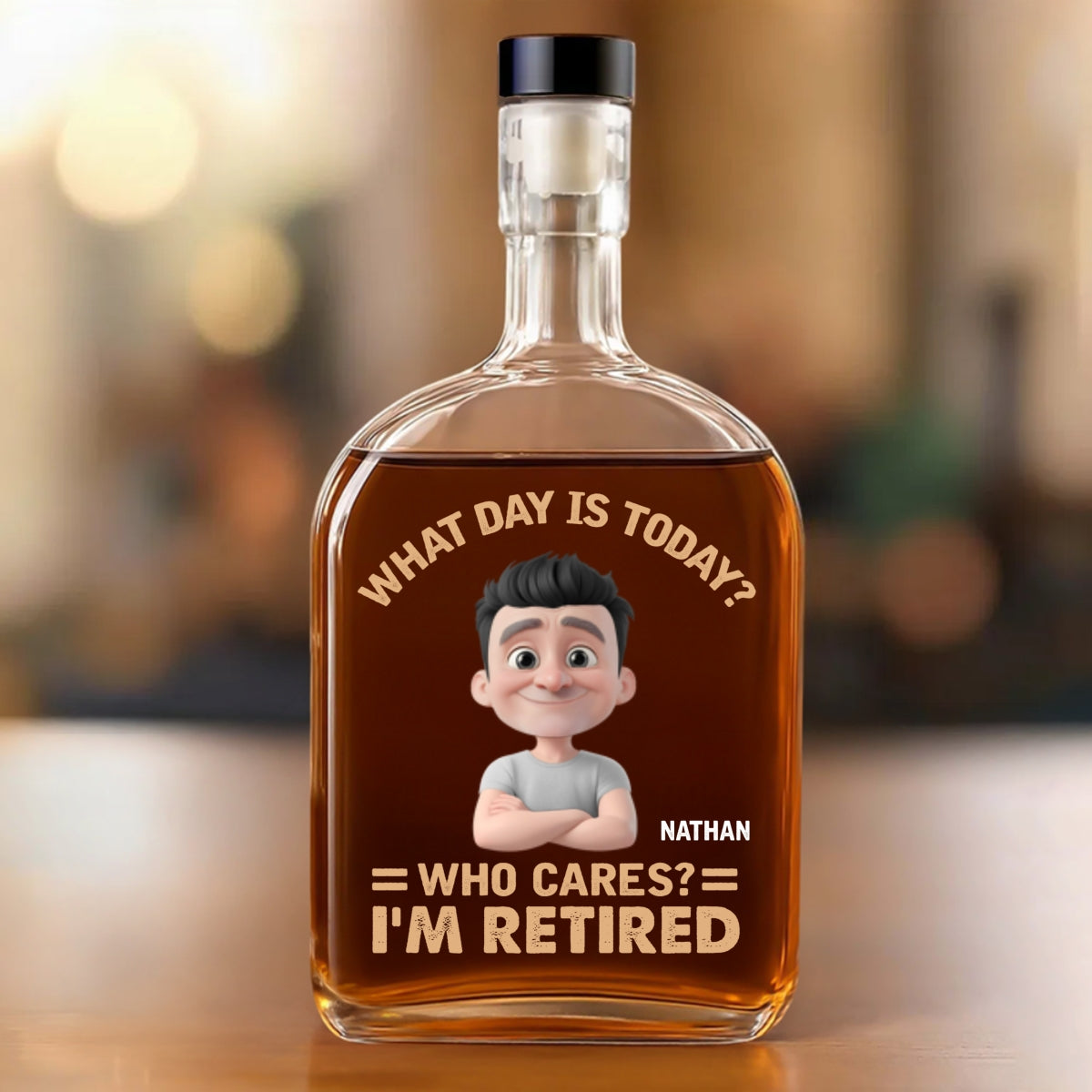 What Day Is Today Who Cares - Personalized Spirits Decanter
