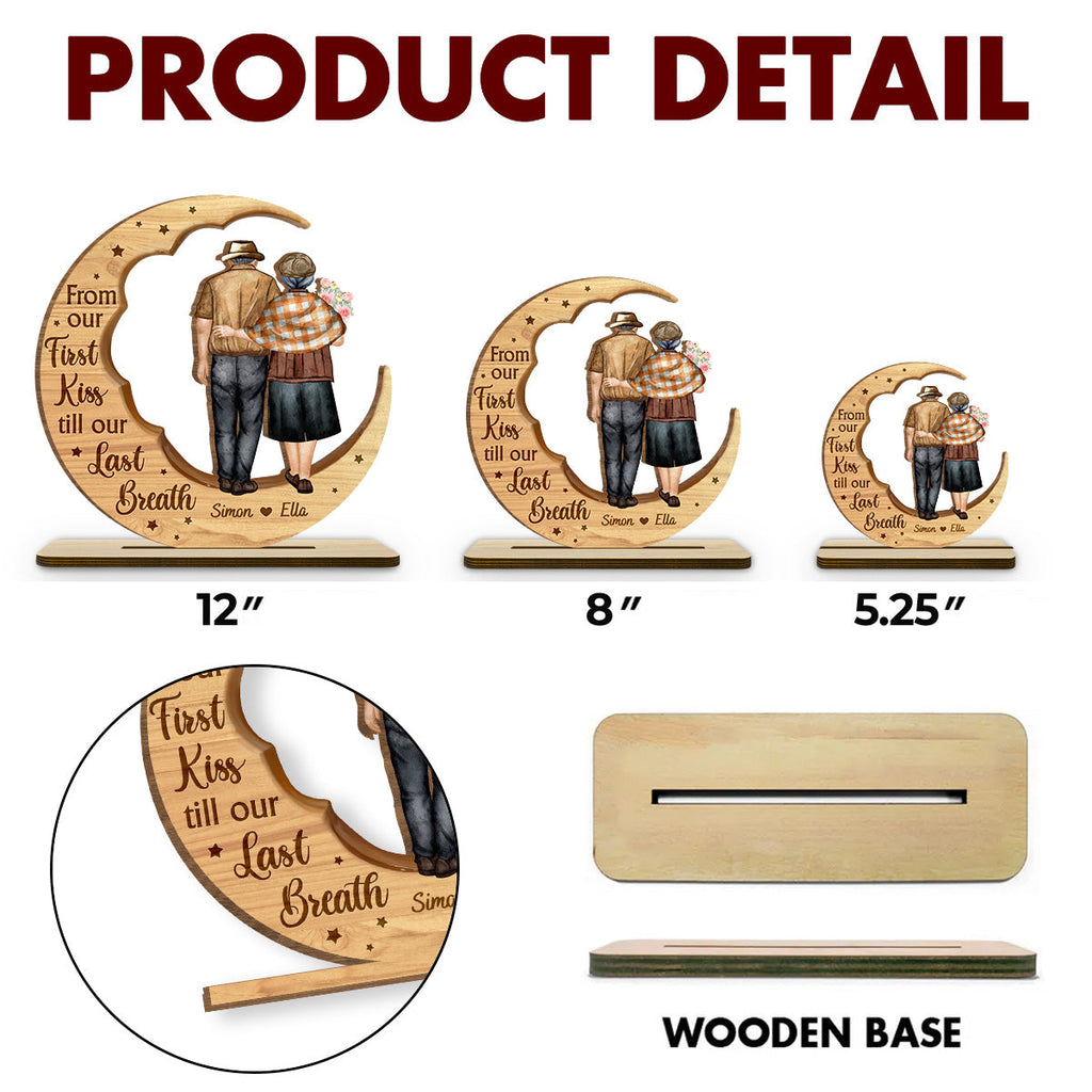 Custom Couple's Decor, Anniversary & Wedding Gift • You And Me Together - Personalized 2-Layer Wood Plaque With Flat Base