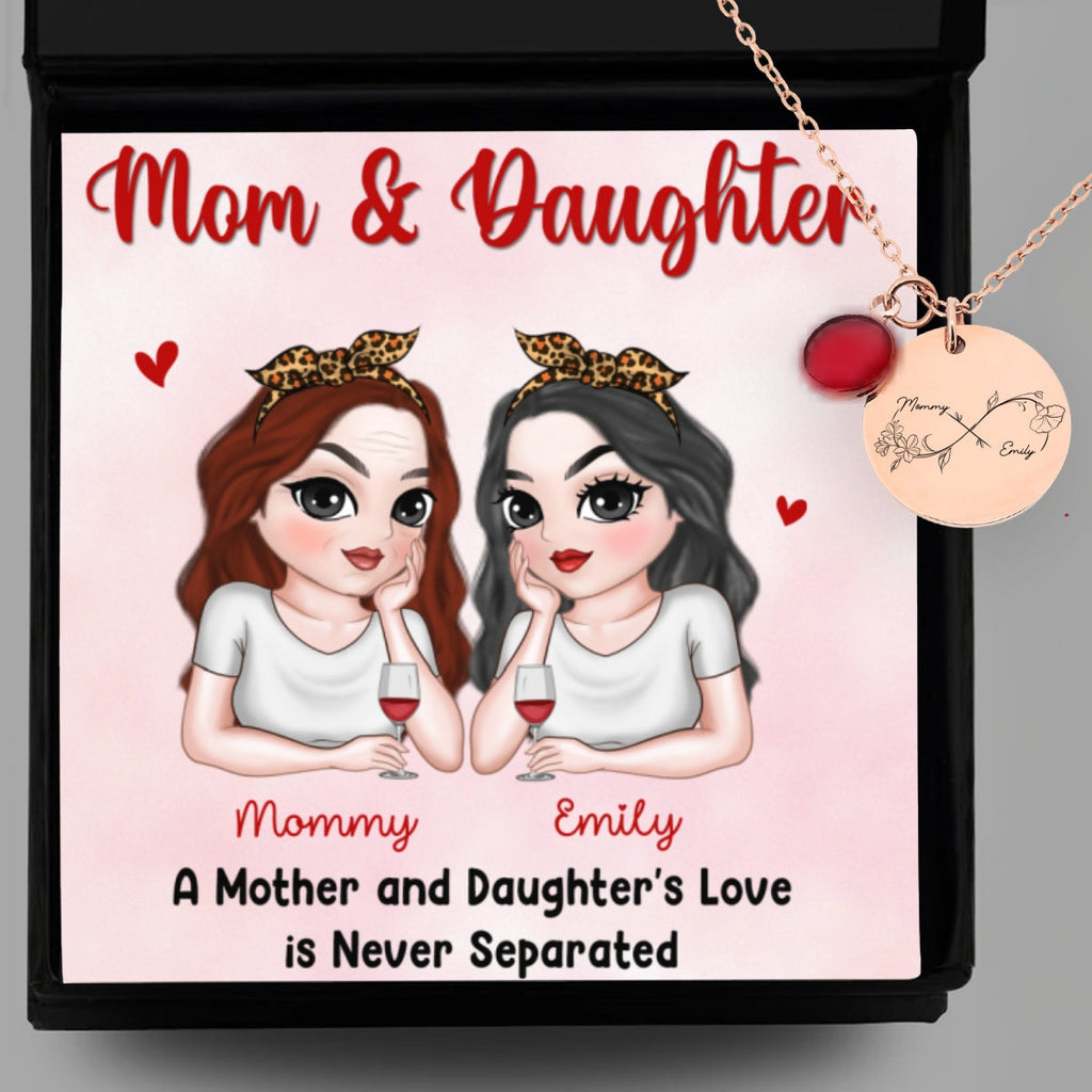 Never Separated - Personalized Birthstone Necklace With Message Card