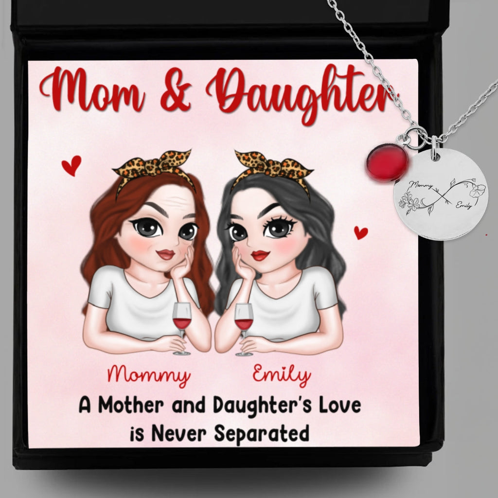 Never Separated - Personalized Birthstone Necklace With Message Card