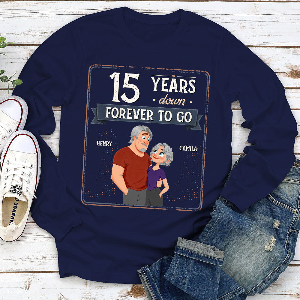 Custom Christmas Anniversary Keepsake Gifts For Husband • Years Down Forever To Go - Personalized Shirt