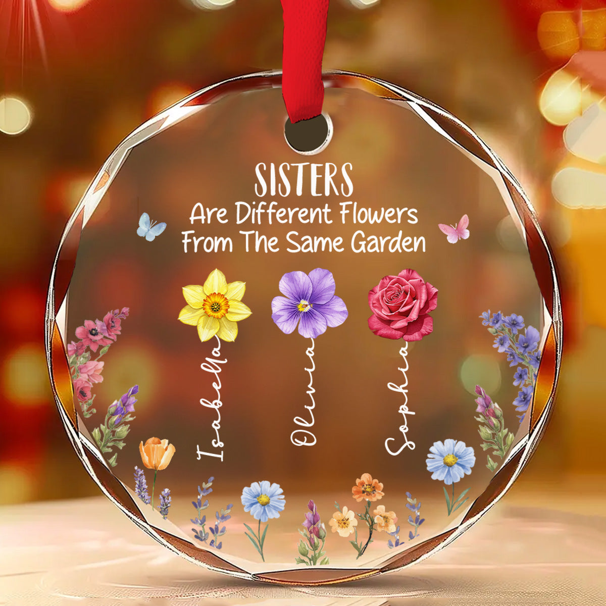 Custom Brothers & Sisters Christmas Ornament •  Brothers And Sisters Grow Love - Personalized Glass Ornament